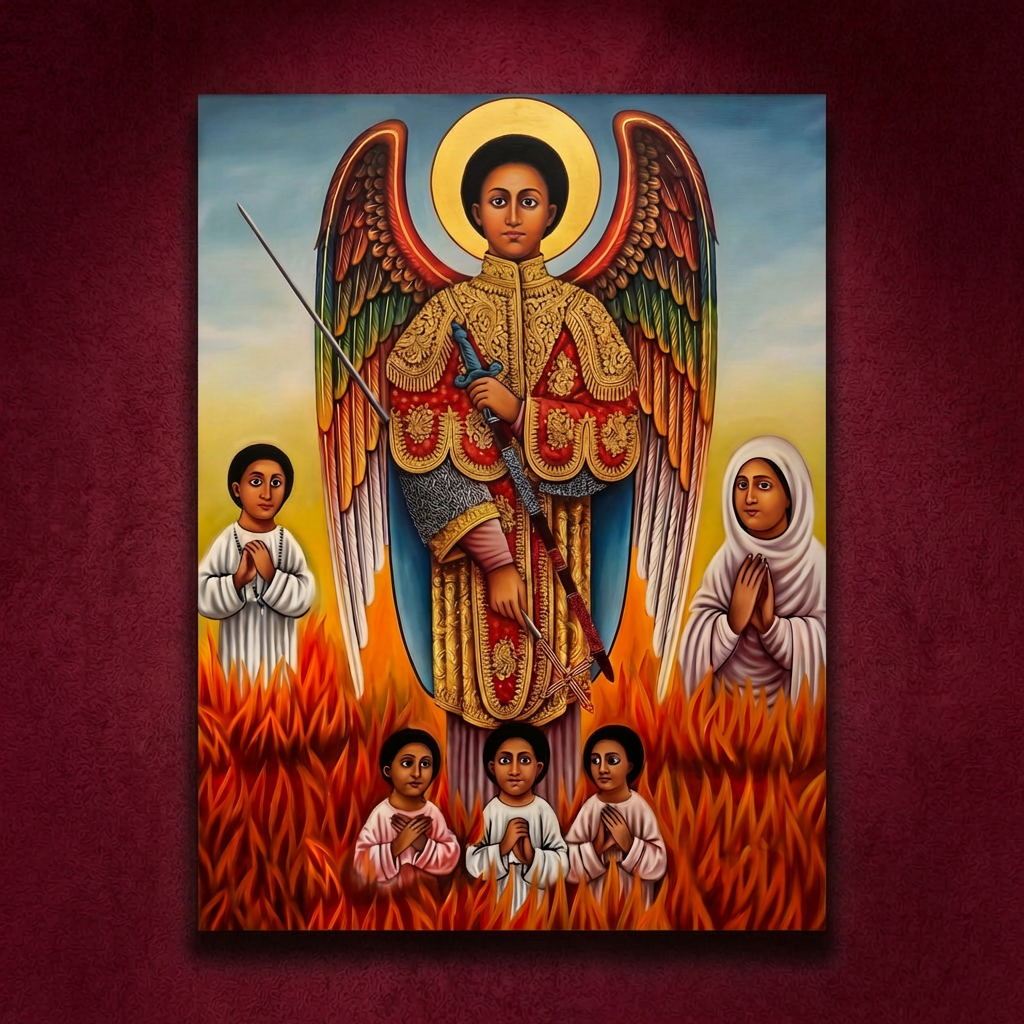 የሊቀ መላእክት የቅዱስ ገብርኤል ሥዕለ አድኅኖ - Archangel Saint Gabriel Premium Icon