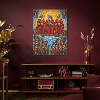 የቅድስት ሥላሴ ሥዕለ አድኅኖ - Holy Trinity Premium Orthodox Icon