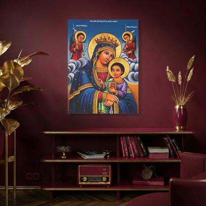 የቅድስት ድንግል ማርያም ምስለ ፍቁር ወልዳ ሥዕለ አድኅኖ - Virgin Mary & Child Jesus Icon