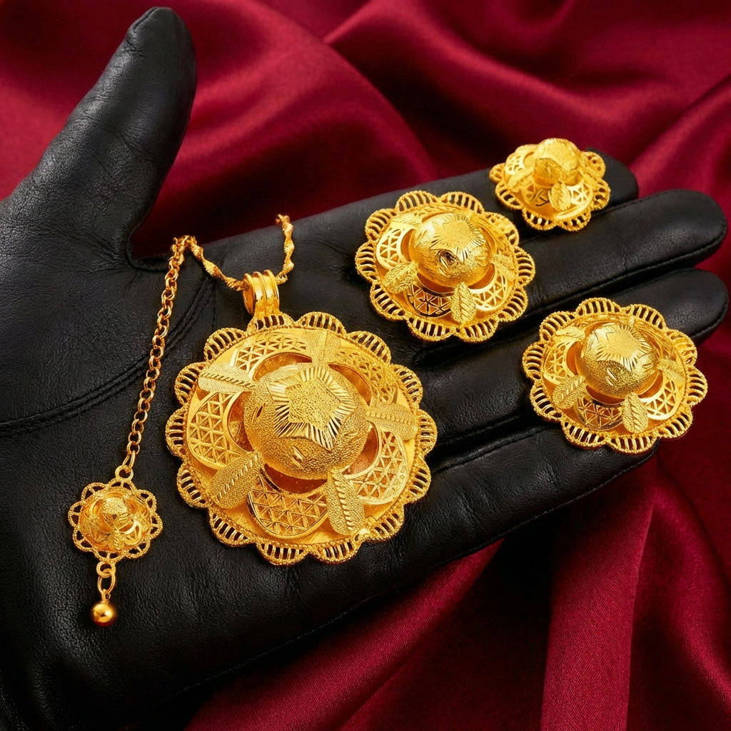 The Adey Blossom of Antiquity Suite. የሀበሻ ባህላዊ ጌጣጌጥ።