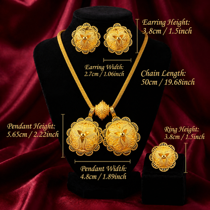 The Adey Sunburst Habesha Complete Jewelry Set | የአደይ አበባ የሀበሻ ሙሉ ጌጣጌጥ