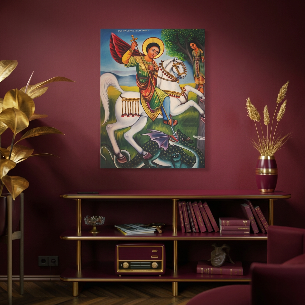 የቅዱስ ጊዮርጊስ ሥዕለ አድኅኖ - Saint George Premium Orthodox Icon