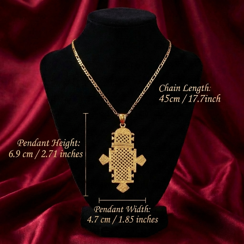 Traditional Woven Meskel Pendant – (የተዋሕዶ መስቀል የአንገት ሐብል)