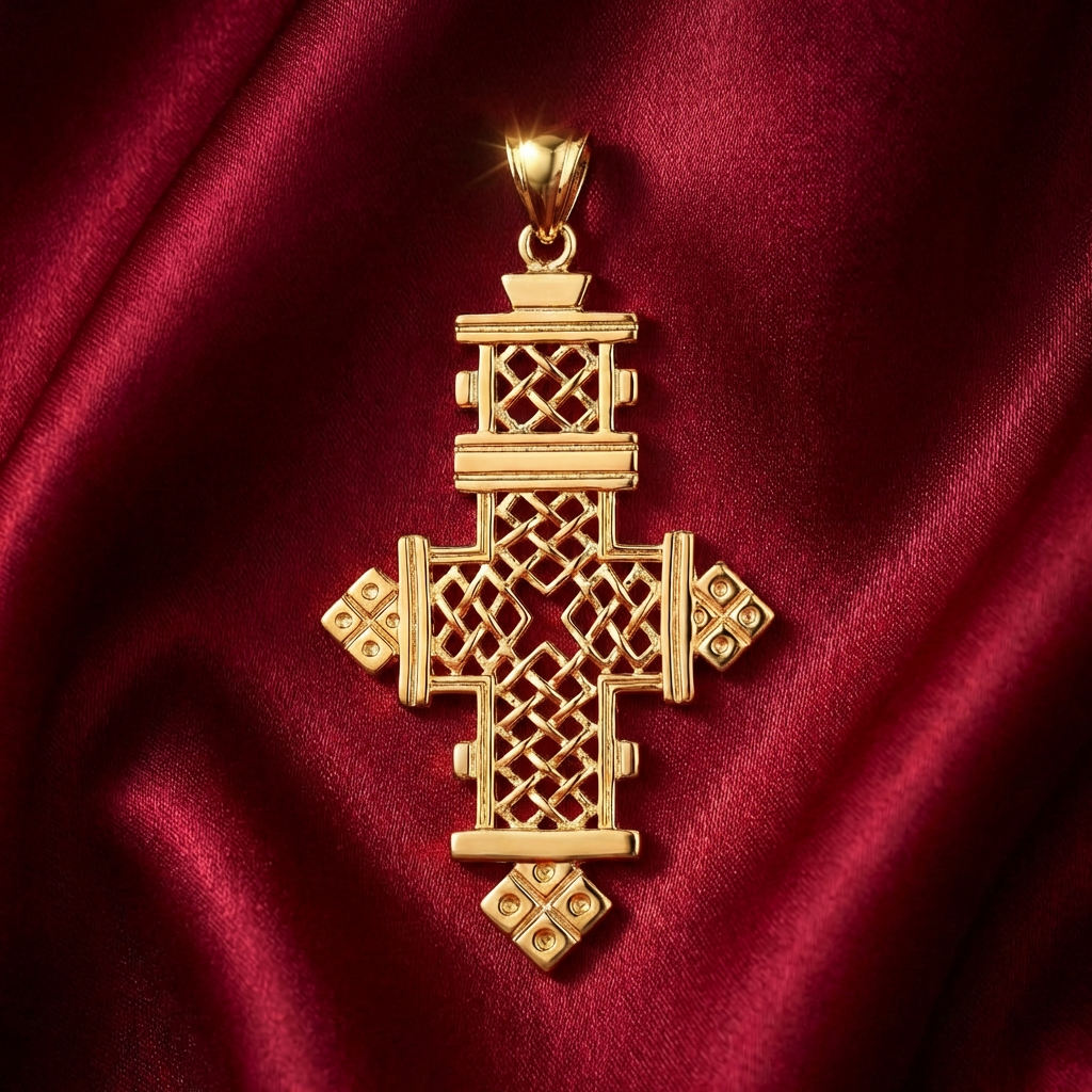 Traditional Ethiopian Orthodox Meskel & Earring Set – (የተዋሕዶ መስቀል እና የጆሮ ጌጥ)