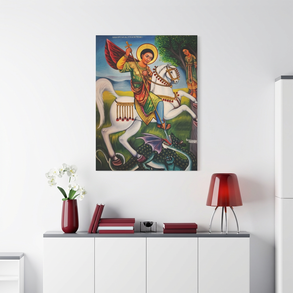 የቅዱስ ጊዮርጊስ ሥዕለ አድኅኖ - Saint George Premium Orthodox Icon