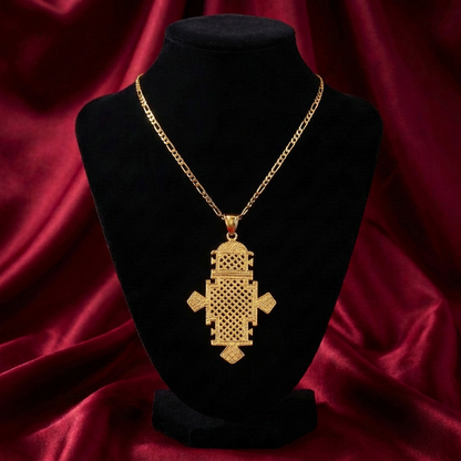 Traditional Woven Meskel Pendant – (የተዋሕዶ መስቀል የአንገት ሐብል)