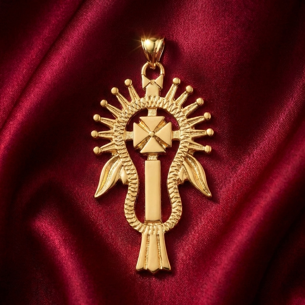 Authentic Ethiopian Cross Necklace & Studs – (የተዋሕዶ መስቀል እና የጆሮ ጌጥ)