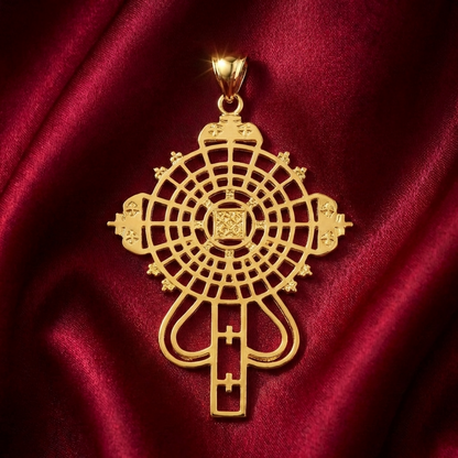 Heritage Circular Meskel Complete Ensemble – (የተዋሕዶ መስቀል፣ የጆሮ ጌጥ እና ቀለበት)